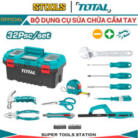 Bộ dụng cụ cầm tay đa năng cao cấp TOTAL, hợp kim mạ Chorme cứng cáp, Bộ đồ nghề sửa chữa gia dụng kích thước nhỏ gọn