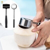 Bộ dụng cụ cắt dừa ECHOG, Bộ dụng cụ mở dừa nguyên khối bằng thép không gỉ, Bộ dụng cụ mở dừa có nút chai Tay cầm bằng gỗ / cao su chuyên nghiệp Máy đục lỗ dừa mùa hè
