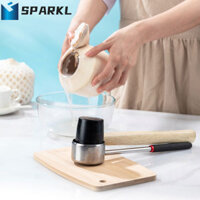 Bộ dụng cụ cắt dừa SPARKL, Tay cầm bằng gỗ / cao su với Bộ dụng cụ mở dừa bằng ốc vít, Bộ dụng cụ mở dừa bằng thép không gỉ chắc chắn chuyên nghiệp Cửa hàng trái cây