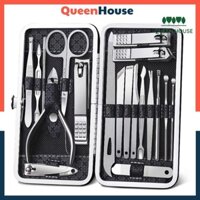 Bộ Dụng Cụ Cắt Móng Tay 19 Món Bằng Thép Không Gỉ - Bộ Bấm Móng Tay Cao Cấp -  QUEENHOUSE QH49