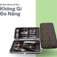 Bộ Dụng Cụ Cắt Móng Tay Chân 12 Món Đa Năng Kèm Bao Da Cao Cấp Cắt Tỉa Đa Năng Thiết Kế Nhỏ Gọn Angola_shop