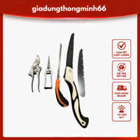 Bộ Dụng Cụ Chăm Sóc Cây Cảnh Bonsai Nhật Bản 5 Món Chống Gỉ (1sk5 +1 kéo tỉa bạc+1 cưa lách +1 cưa gấp+ lưỡi)