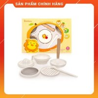 Bộ dụng cụ chế biến thức ăn Simba P9602 chén đế silicone, Dụng cụ nghiền nhuyễn, vắt cam, nghiền thức ăn, Muỗng, nĩa