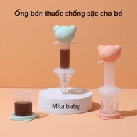 Bộ dụng cụ cho bé uống thuốc chống sặc, ống bón sữa hình gấu có hộp đựng