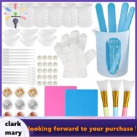 Bộ dụng cụ cốc đo lường bằng nhựa silicon- với cốc đo, thảm nhựa, que Popsicle, bàn chải, pipet, găng tay