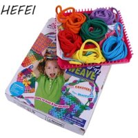 Bộ dụng cụ dệt kim giá đỡ nồi HEFEI, Khung dệt kim Potholder Loops Crafts, Bộ dụng cụ dệt vải Đồ chơi thủ công đàn hồi đầy màu sắc Vòng giữ nồi Khăn dệt cho trẻ mới bắt đầu