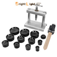 Bộ dụng cụ ép đáy đồng hồ, thép đúc tiêu chuẩn, máy ép mặt sau đồng hồ, máy ép kính, dây xoắn và 18 khuôn