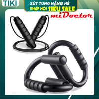 Bộ Dụng Cụ Hít Đất Cầm Tay Và Dây Nhảy Lõi Thép Có Thể Điều Chỉnh Dộ Dài Chống Rối  Combo Dụng Cụ Chống Đẩy Kèm Dây Nhảy Lõi Thép Tập Gym Tập Thể Thao Cao Cấp Chính Hãng miDoctor