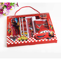 Bộ dụng cụ học tập học sinh đầy đủ hộp bút nhôm - Xe car