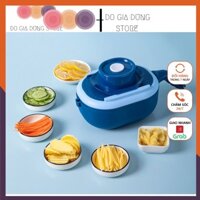 Bộ dụng cụ hộp đồ có nắp tích hợp dao cắt thái gọt nạo bào sợi rau củ quả kiểu hạt lựu đa năng tiện lợi