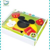 Bộ dụng cụ khay bát thìa dĩa cốc chống trượt Disney hình Mickey Nhật Bản cho bé ăn dặm cao cấp chính hãng 68264