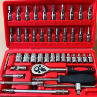 Bộ dụng cụ khóa 46 chi tiết ( 46 món ) sửa chữa ô tô, xe máy, đồ dụng - ĐA CHỨC NĂNG cần thiết cho mọi gia đình