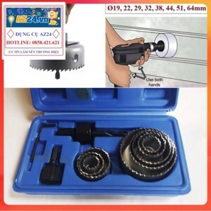 Bộ dụng cụ khoét lỗ 11 chi tiết C-Mart A0111 kích thước lỗ 19- 64mm