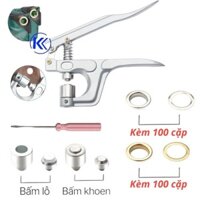 Bộ dụng cụ kìm bấm khoen ore mắt cáo kèm 200 cặp khoen bấm khoen bạt , khoen quần áo may mặc KENSTORE