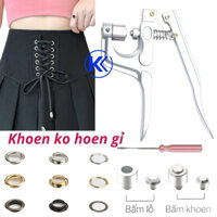 Bộ dụng cụ kìm bấm khoen ore mắt cáo kèm khoen không gỉ cao cấp bấm khoen quần áo , khoen bạt , khoen lỗ vải may mặc