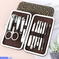 Bộ Dụng Cụ Làm Móng 12 Món Kèm Hộp Da Sang Trọng, bộ nail tại nhà. chất liệu théo không gỉ
