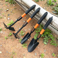 Bộ Dụng Cụ Làm Vườn 4 Món: Xẻng To, Xẻng Nhỏ, Cào, Cuốc 2in1 - Cán Dài 41cm, Độ Bền Cao, Tiện Lợi Cầm Ta.