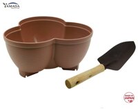 Bộ dụng cụ làm vườn Yamada mini - Nhập khẩu trực tiếp từ Nhật Bản - Chậu 3 khoang - Xẻng dài