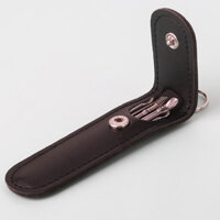 Bộ dụng cụ lấy ráy tai chuyên nghiệp 6 món cao cấp bằng thép không rỉ- Tặng kèm túi đựng sang trọng treo móc khóa - ĐEN