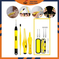 Bộ Dụng Cụ Lấy Ráy Tai Có Đèn Led 4 Món cao cấp Kèm Hộp Đựng Cao Cấp Có Sử Dụng Cổng Sạc USB - Vàng