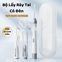 Bộ Dụng Cụ Lấy Ráy Tai Có Đèn LED, Đầu Silicon Mềm AMOS, An Toàn Cho Bé & Người Lớn, Sạc Không Dây