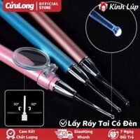 Bộ Dụng Cụ Lấy Ráy Tai Có Đèn Đầu Silicon Mềm An Toàn Cho Trẻ Người Lớn, Có Kính Lúp Phóng To thông minh, cây lấy ráy tai cao cấp