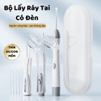 Bộ Dụng Cụ Lấy Ráy Tai Có Đèn LED, Đầu Silicon Mềm, An Toàn Cho Bé & Người Lớn, Sạc Không Dây
