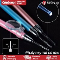 Bộ Dụng Cụ Lấy Ráy Tai Có Đèn Đầu Silicon Mềm An Toàn Cho Trẻ Người Lớn, Có Kính Lúp Phóng To thông minh, cây lấy ráy tai cao cấp
