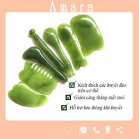 Bộ Dụng Cụ Massage Mặt Và Body 7 Món, Dụng Cụ Ấn Huyệt Cạo Gió Massage Dưỡng Sinh