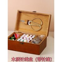 Bộ dụng cụ may gia đình, túi may gỗ, dụng cụ nhỏ, bộ kim và chỉ may đa chức năng cao cấp cho ký túc xá sinh viên