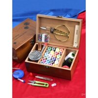 Bộ dụng cụ may gia đình, túi may gỗ, dụng cụ nhỏ, bộ kim và chỉ may đa chức năng cao cấp cho ký túc xá sinh viên