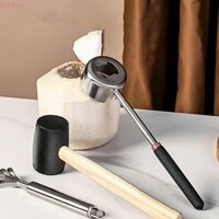 Bộ dụng cụ mở dừa KORYES, Bộ dụng cụ cắt dừa bằng thép không gỉ nguyên khối, Bộ dụng cụ mở dừa có tay cầm bằng gỗ / cao su Máy đục lỗ dừa chuyên nghiệp Cửa hàng trái cây