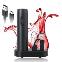 Bộ Dụng Cụ Mở Rượu Điện Type-C Dụng Cụ Mở Chai Rượu Điện Tự Động Có Thể Sạc Lại / Máy Cắt Giấy / Nút Bảo Quản Chân Không / Đế Sạc Cho Tiệc Tại Nhà Thanh Outdoo