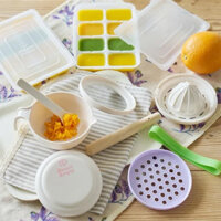 Bộ dụng cụ nấu ăn dặm cho bé 5 in 1 Nhật Bản - dụng cụ ăn dặm rây nghiền đồ ăn cho bé