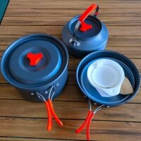 Bộ dụng cụ nấu ăn ngoài trời đặt nồi treo có thể gập lại thiết bị di động ngoài trời Cắm trại thiết