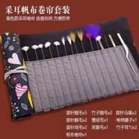 Bộ Dụng cụ ngoáy tai chuyên nghiệp, thìa ngoáy tai gia dụng, que lông ngỗng làm sạch ống tai, Túi đựng tai ngoáy tai