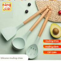 Bộ dụng cụ nhà bếp gồm 3 món: muỗng chảo, muỗng canh, cái chao, bảo hành 12 tháng, giá trọn bộ ưu đãi hơn