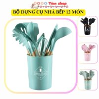 Bộ dụng cụ nhà bếp,làm bánh, nấu ăn silicone chịu nhiệt cao, chống dính, Baby Tôm