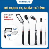 Bộ dung cụ nhặt từ tính TBTD-004, Gương kiểm tra có thể điều chỉnh xoay tròn và vuông 360 và Đèn pin LED linh hoạt