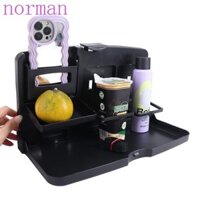 Bộ dụng cụ ô tô NORMAN Khay ăn, Giá đỡ cốc uống nước ô tô dung tích lớn ổn định, Giá đựng đồ bền đa chức năng có thể gập lại Kệ lưu trữ nội thất ô tô phía trước ô tô