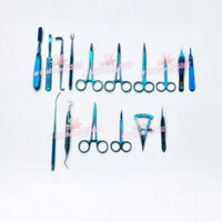 BỘ DỤNG CỤ PHẪU THUẬT MÍ MŨI CAO CẤP MÀU XANH