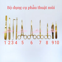 Bộ dụng cụ phẫu thuật mũi cao cấp màu vàng