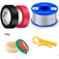 Bộ dụng cụ sắt hàn 4 trong 1 Dây thiếc lõi Rosin | Keo hàn không chì | Dây vũ nữ| Băng cách điện |