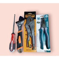 bộ dụng cụ sửa chữa 4 món cao cấp( tua vít, kìm điện, mỏ lết 10in ,kìm bấm xám)