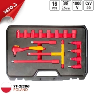 Bộ dụng cụ sửa chữa cách điện 1000V 16 chi tiết 3/8" YT-21280