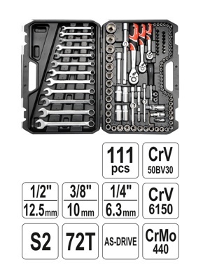 Bộ dụng cụ sửa chữa tổng hợp 111 chi tiết YT-38831