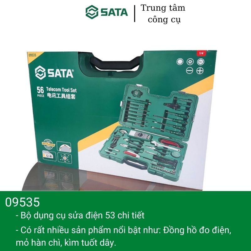 Bộ dụng cụ sửa điện 53 chi tiết Sata 09-535 (09535)