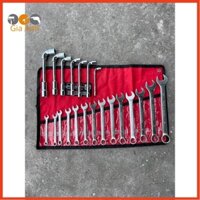 Bộ dụng cụ sửa xe máy, ô tô bao gồm 1 bộ cờ lê khoá vòng miệng 8-24mm (14 cây) + 7 cây điếu lỗ thép CRV 8-19mm