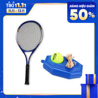 Bộ dụng cụ tập luyện tennis bao gồm một bảng đế và một quả bóng tennis có dây đàn hồi