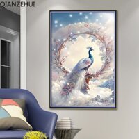 Bộ Dụng Cụ Thêu Tranh Chữ Thập 11ct diy Hình Công Chúa Và Con Công Bằng cotton